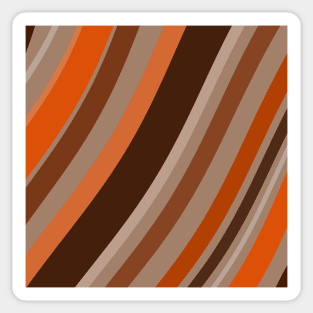 Trendy cool boho stylish brown orange wavy lines abstract pattern Sticker